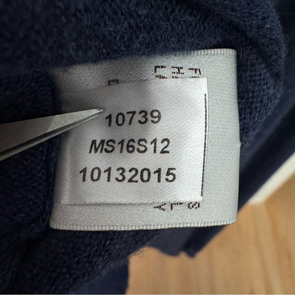 PETER MILLAR Cotton Cashmere Quarter-Zip Navy Sweater Regular Fit Size Large - Picture 15 of 16